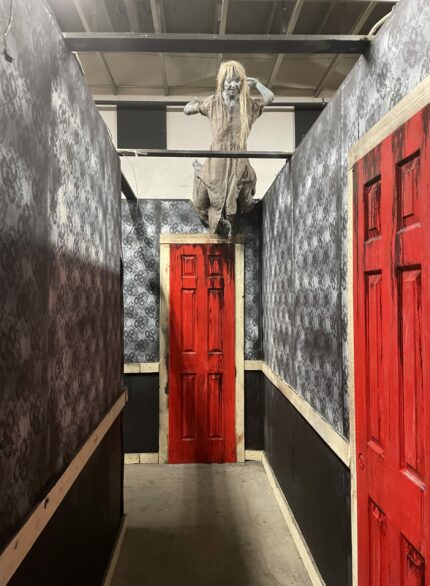 Final hallway with wall paper